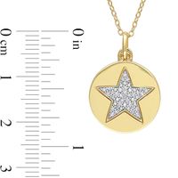 0.10 CT. T.W. Diamond Star Cutout Disc Pendant in Sterling Silver with Yellow Rhodium|Peoples Jewellers