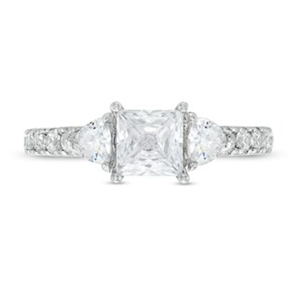 Vera Wang Love Collection 1.45 CT. T.W. Certified Princess-Cut Diamond Collar Engagement Ring in 14K White Gold (I/SI2)|Peoples Jewellers