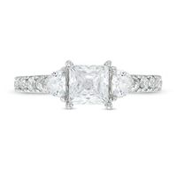 Vera Wang Love Collection 1.45 CT. T.W. Certified Princess-Cut Diamond Collar Engagement Ring in 14K White Gold (I/SI2)|Peoples Jewellers