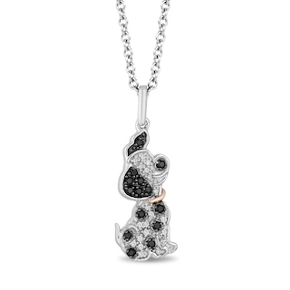 Disney Treasures 101 Dalmatians 0.145 CT. T.W. Black and White Diamond Lucky Pendant in Sterling Silver|Peoples Jewellers