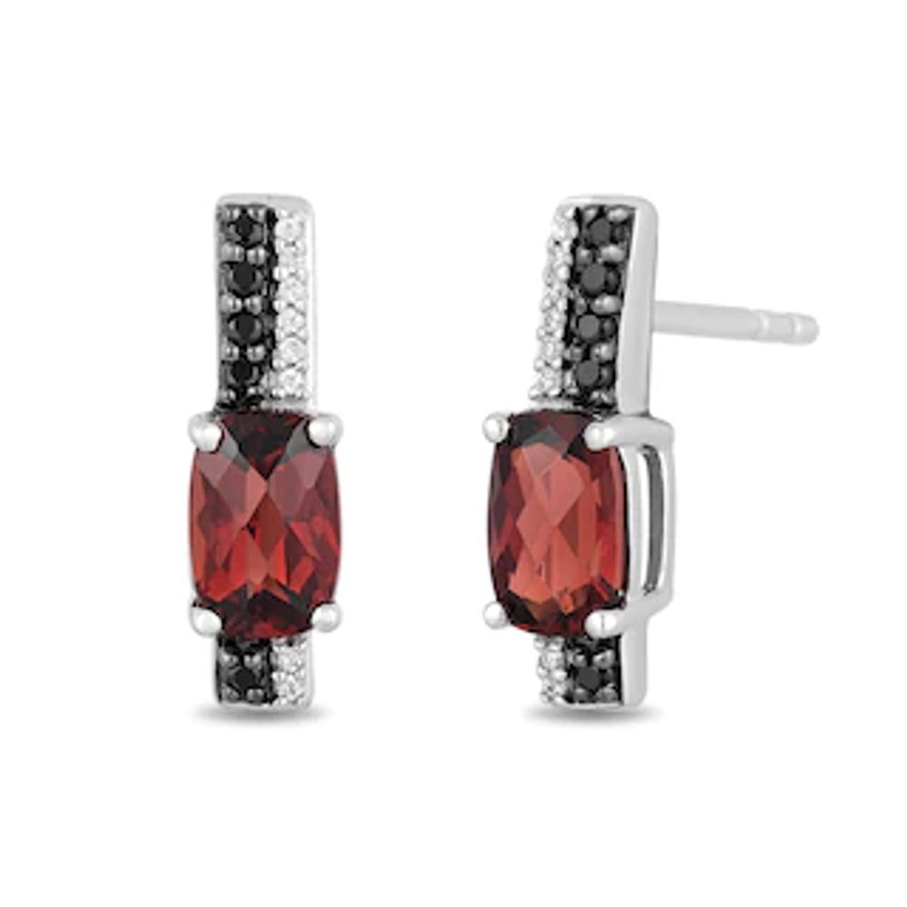 Disney Treasures 101 Dalmatians Garnet and 0.085 CT. T.W. Diamond Bar Drop Earrings in Sterling Silver|Peoples Jewellers