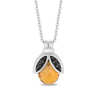 Disney Treasures Winnie the Pooh Citrine and 0.04 CT. T.W. Black Diamond Bee Pendant in Sterling Silver|Peoples Jewellers