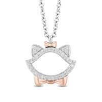 Disney Treasures Aristocats 0.085 CT. T.W. Diamond Marie Outline Pendant in Sterling Silver and 10K Rose Gold - 19"|Peoples Jewellers