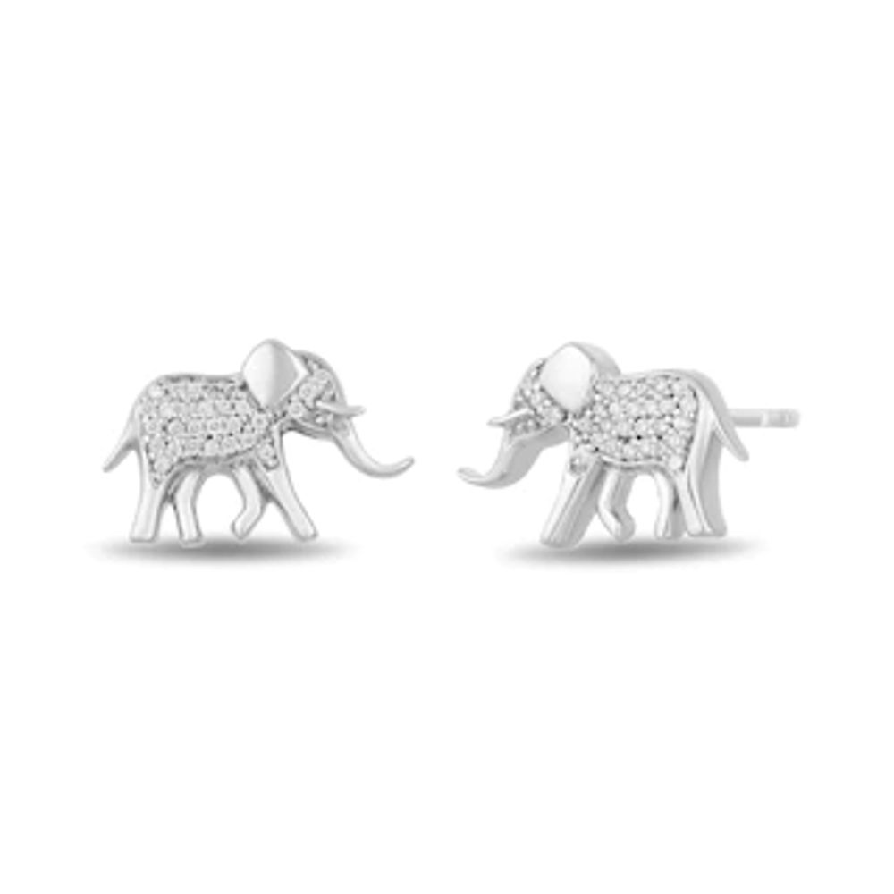 Disney Treasures The Lion King 0.085 CT. T.W. Diamond Elephant Stud Earrings in Sterling Silver|Peoples Jewellers