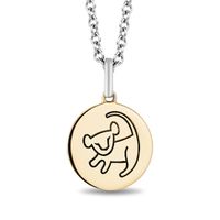 Disney Treasures The Lion King Diamond Accent "HAKUNA MATATA" and Simba Symbol Reversible Pendant in 10K Gold - 19"|Peoples Jewellers