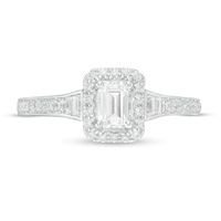 Vera Wang Love Collection 0.69 CT. T.W. Emerald-Cut Diamond Frame Engagement Ring in 14K White Gold|Peoples Jewellers