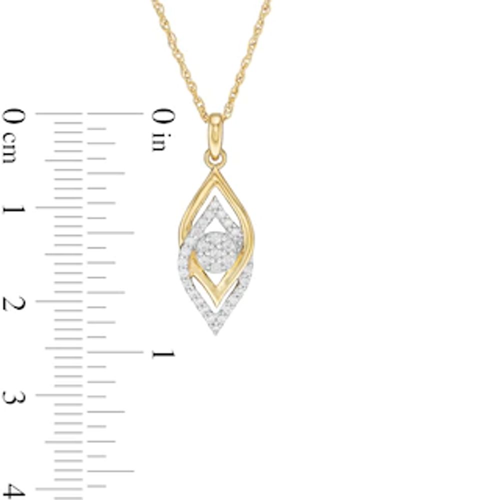 0.15 CT. T.W. Composite Diamond Interlocking Flames Pendant in 10K Gold|Peoples Jewellers
