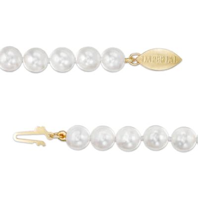 IMPERIAL® 5.0-6.0mm Cultured Freshwater Pearl Strand Necklace with 14K Gold Fish-Hook Clasp - 16"|Peoples Jewellers