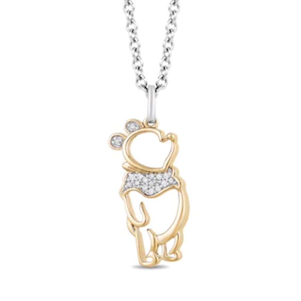 Disney Treasures Winnie the Pooh 0.04 CT. T.W. Diamond Pendant in 10K Gold - 19"|Peoples Jewellers