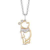 Disney Treasures Winnie the Pooh 0.04 CT. T.W. Diamond Pendant in 10K Gold - 19"|Peoples Jewellers