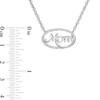 0.06 CT. T.W. Diamond Sideways Oval "Mom" Necklace in Sterling Silver|Peoples Jewellers