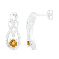 Citrine and 0.04 CT. T.W. Diamond Infinity Overlay Drop Earrings in Sterling Silver|Peoples Jewellers