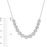 1.50 CT. T.W. Certified Lab-Created Diamond Frame Necklace in 14K White Gold (F/SI2)|Peoples Jewellers