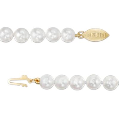IMPERIAL® 6.0-6.5mm Cultured Akoya Pearl Strand Necklace with 14K Gold Fish-Hook Clasp|Peoples Jewellers