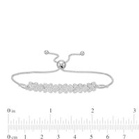 0.25 CT. T.W. Diamond Alternating Flowers Bolo Bracelet in Sterling Silver - 7.5"|Peoples Jewellers