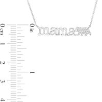 0.05 CT. T.W. Diamond "mama" Bear Necklace in Sterling Silver - 17"|Peoples Jewellers