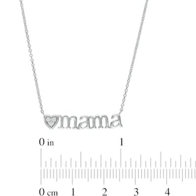 Diamond Accent Heart "mama" Necklace in Sterling Silver - 17"|Peoples Jewellers