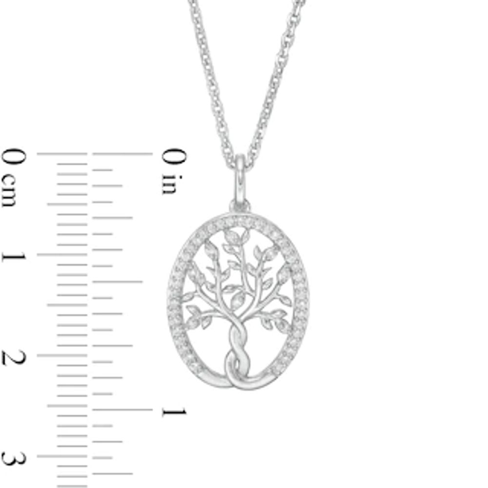 Hallmark Diamonds Family 0.145 CT. T.W. Diamond Tree of Life Pendant in Sterling Silver|Peoples Jewellers