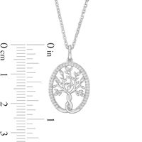 Hallmark Diamonds Family 0.145 CT. T.W. Diamond Tree of Life Pendant in Sterling Silver|Peoples Jewellers
