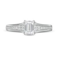 Peoples Private Collection 0.75 CT. T.W. Certified Emerald-Cut Diamond Engagement Ring in 14K White Gold (F/SI2)|Peoples Jewellers