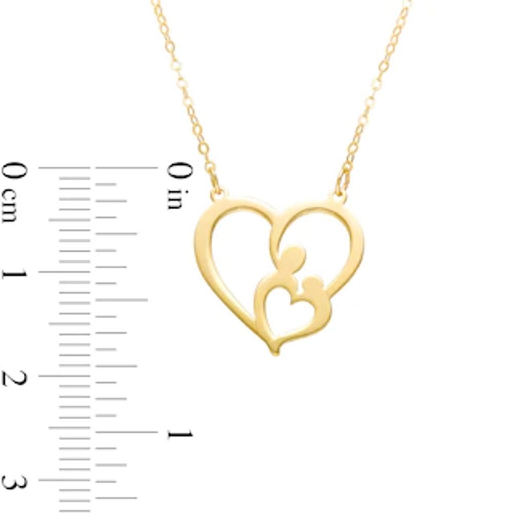 Motherly Love Double Heart Necklace in 10K Gold|Peoples Jewellers