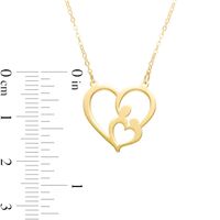 Motherly Love Double Heart Necklace in 10K Gold|Peoples Jewellers