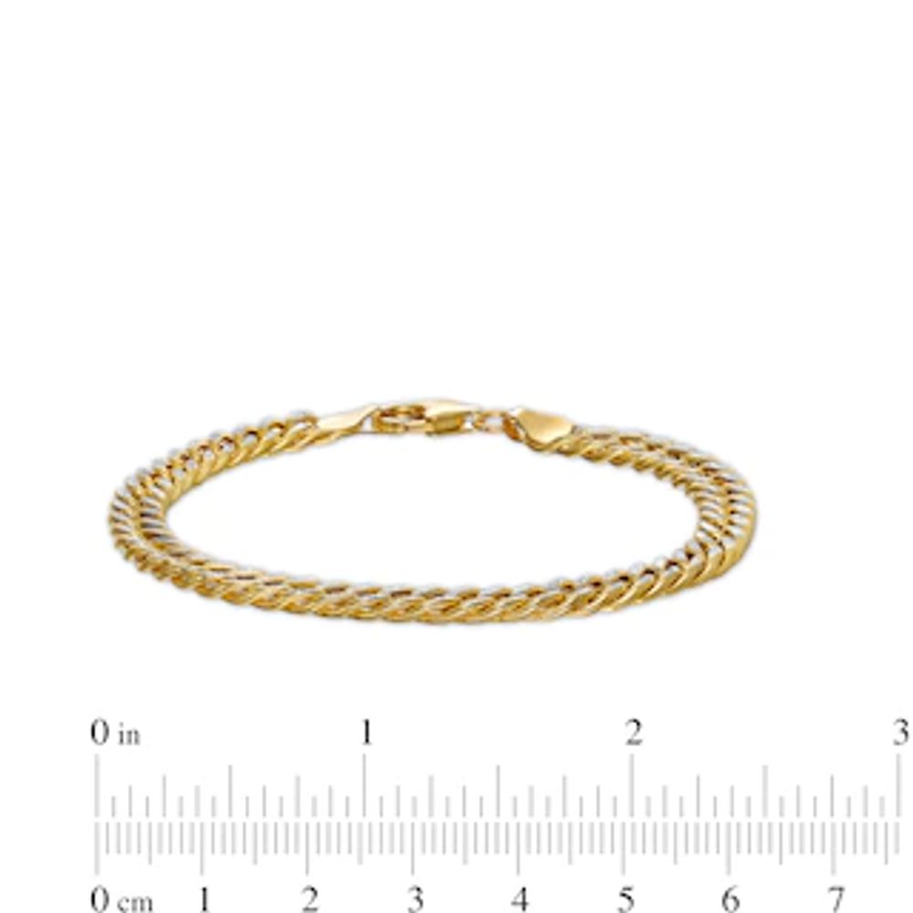 6.0mm Diamond-Cut Curb Chain Bracelet in Hollow 14K Two-Tone Gold - 7.25"|Peoples Jewellers