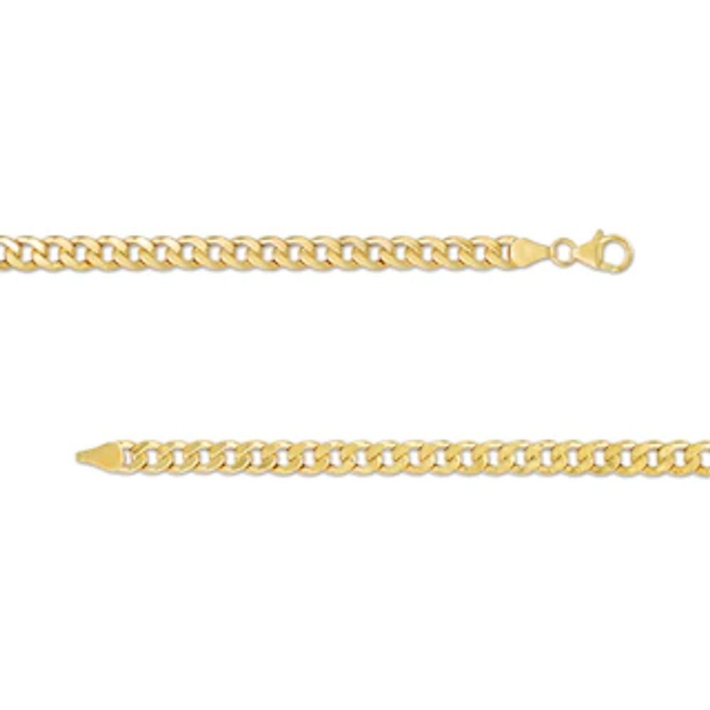 Men's 5.6mm Diamond-Cut Cuban Curb Chain Necklace in Hollow 14K Gold - 22"|Peoples Jewellers