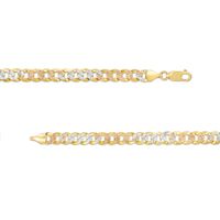 Men's 7.0mm Diamond-Cut Curb Chain Necklace in Solid 14K Tri-Tone Gold - 22"|Peoples Jewellers
