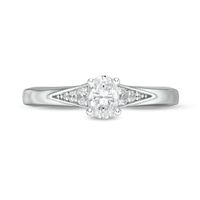 Peoples Private Collection 0.50 CT. T.W. Certified Oval Diamond Split Shank Engagement Ring in 14K White Gold (F/SI2)|Peoples Jewellers
