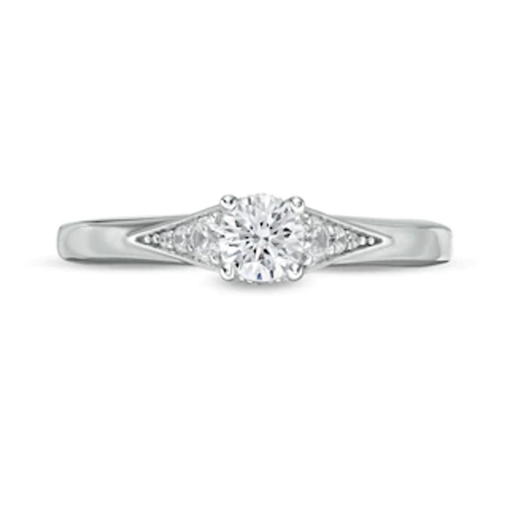 Peoples Private Collection 0.50 CT. T.W. Certified Diamond Split Shank Engagement Ring in 14K Gold (F/I1)|Peoples Jewellers