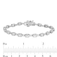 3.00 CT. T.W. Baguette and Round Diamond Alternating Bracelet in 10K White Gold - 7.25"|Peoples Jewellers