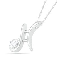 Pear-Shaped White Lab-Created Sapphire Gemini Zodiac Sign Pendant in Sterling Silver|Peoples Jewellers