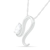 Pear-Shaped White Lab-Created Sapphire Leo Zodiac Sign Pendant in Sterling Silver|Peoples Jewellers