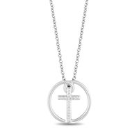 Hallmark Diamonds Faith 0.04 CT. T.W. Diamond Cross in Circle Pendant in Sterling Silver|Peoples Jewellers