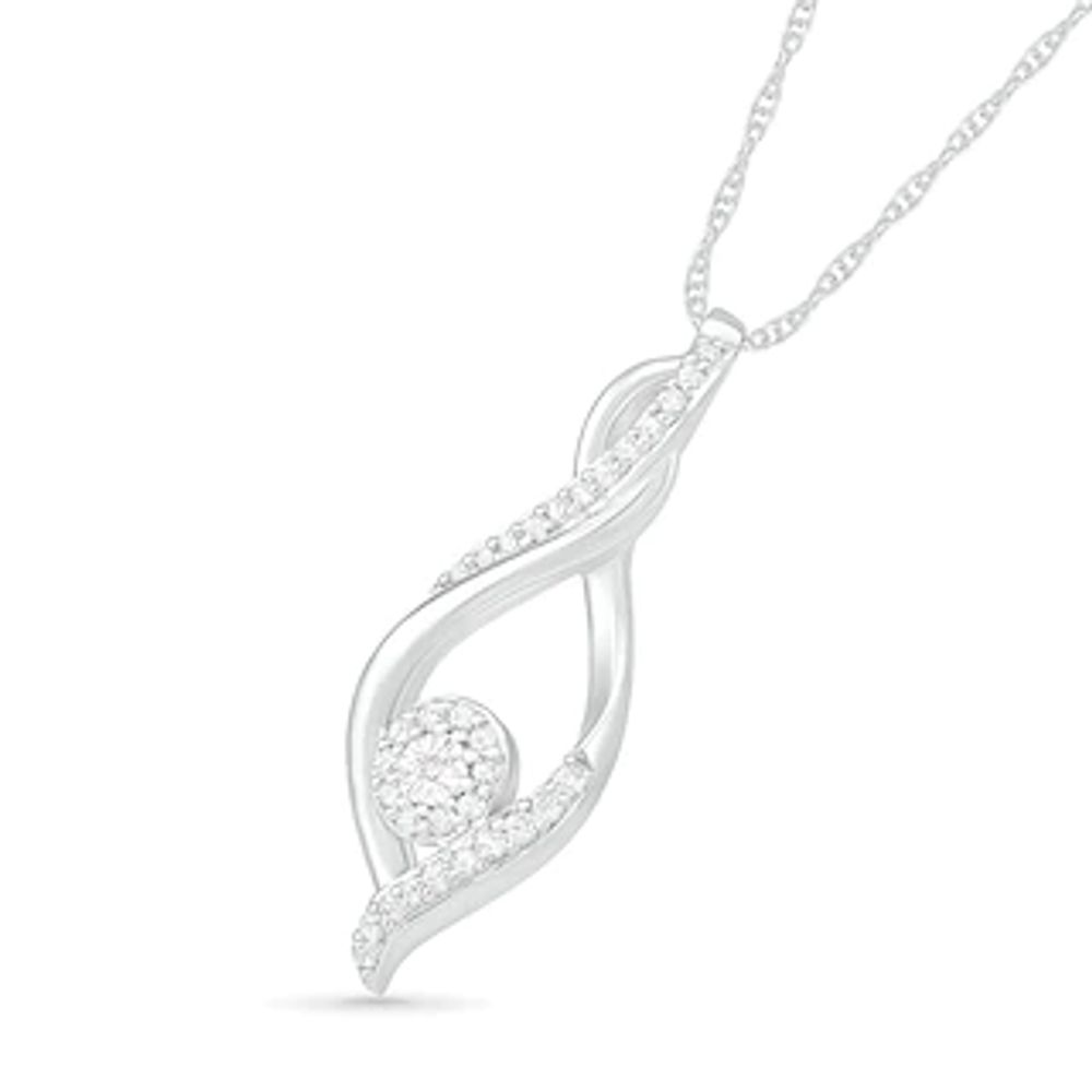 0.145 CT. T.W. Composite Diamond Infinity Loop Pendant in Sterling Silver|Peoples Jewellers