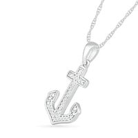 0.067 CT. T.W. Diamond Anchor Pendant in Sterling Silver|Peoples Jewellers