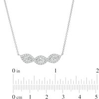 0.95 CT. T.W. Oval Diamond Past Present Future® Twist Frame Necklace in 10K White Gold|Peoples Jewellers