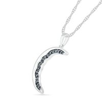 0.086 CT. T.W. Black Enhanced Diamond Crescent Moon Pendant in Sterling Silver|Peoples Jewellers