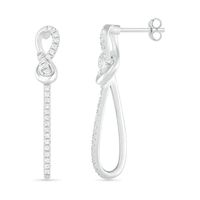 0.18 CT. T.W. Diamond Infinity Loop Drop Earrings in Sterling Silver|Peoples Jewellers