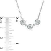 0.45 CT. T.W. Diamond Past Present Future® Flower Necklace in 10K White Gold - 17"|Peoples Jewellers