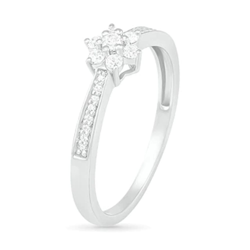Diamond Flower Promise Ring
