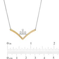 Peoples Private Collection 0.10 CT. T.W. Diamond "V" Shaped Necklace in 10K Two-Tone Gold|Peoples Jewellers