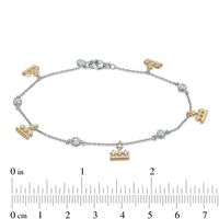 Peoples Private Collection 0.33 CT. T.W. Diamond Station Alternating Crown Bracelet in 10K Two-Tone Gold - 7.25"|Peoples Jewellers