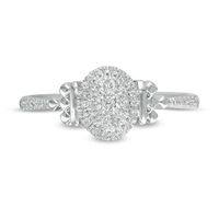 Peoples Private Collection 0.20 CT. T.W. Composite Diamond Oval-Shaped Frame Ring in 10K White Gold|Peoples Jewellers