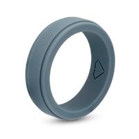 Men's 7.0mm Stepped Edge Comfort-Fit Wedding Band in Grey Silicone|Peoples Jewellers