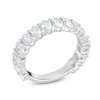 3.00 CT. T.W. Oval Certified Lab-Created Diamond Anniversary Band in 14K White Gold (F/SI2)|Peoples Jewellers