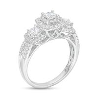 1.00 CT. T.W. Diamond Frame Past Present Future® Engagement Ring in 10K White Gold|Peoples Jewellers