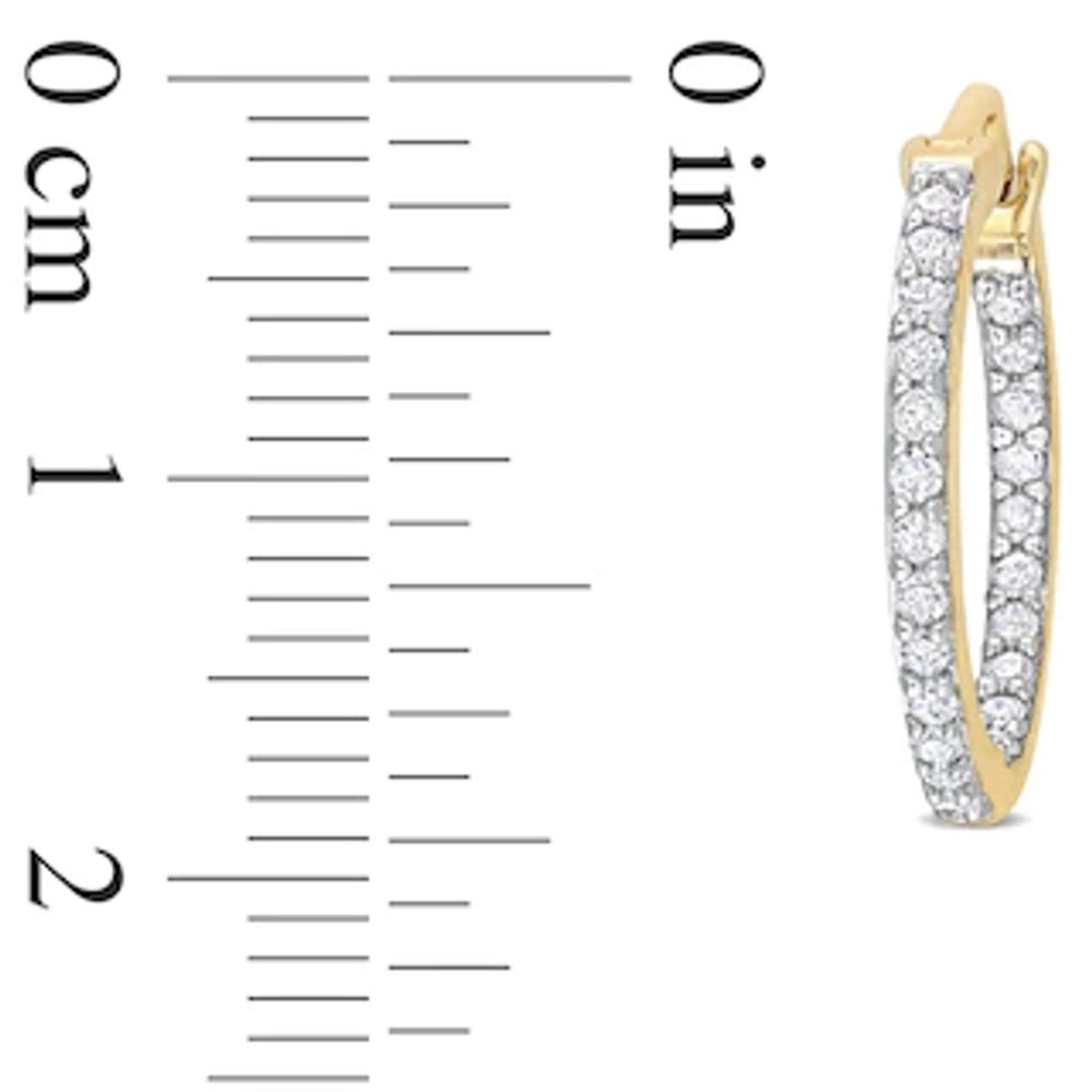 0.48 CT. T.W. Diamond Inside-Out Hoop Earrings in 10K Gold|Peoples Jewellers