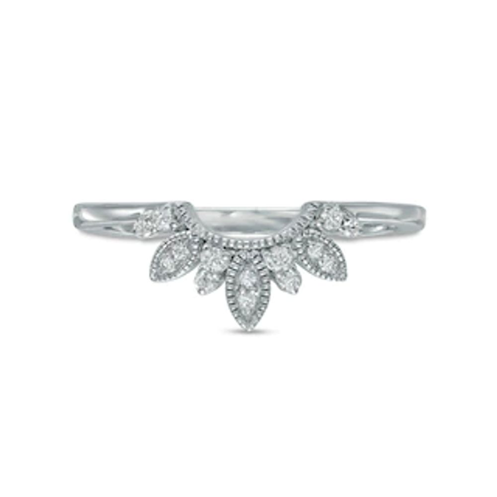 0.085 CT. T.W. Diamond Marquise-Shaped Frame Tiara Contour Anniversary Band in Sterling Silver|Peoples Jewellers